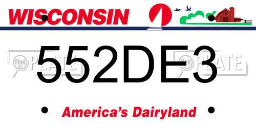 552DE3 Wisconsin License Plate