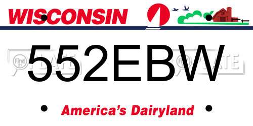 552EBW Wisconsin License Plate