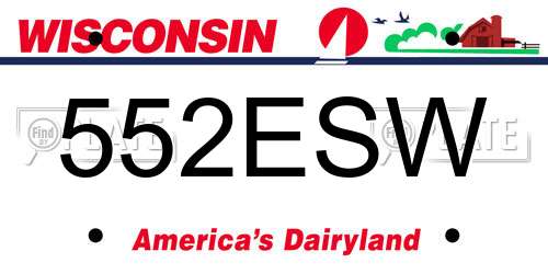 552ESW Wisconsin License Plate