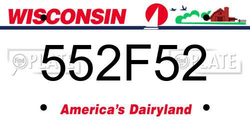 552F52 Wisconsin License Plate