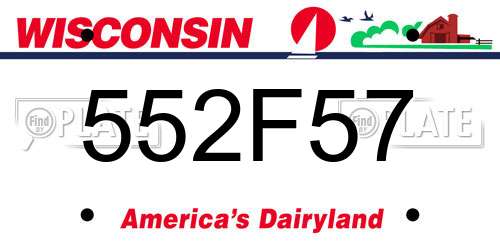 552F57 Wisconsin License Plate