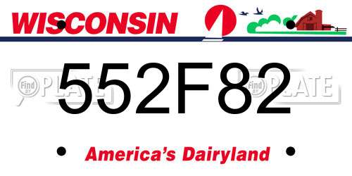 552F82 Wisconsin License Plate