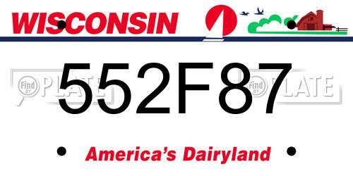 552F87 Wisconsin License Plate