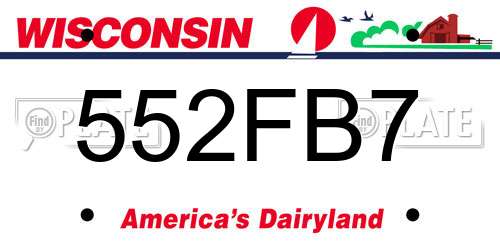 552FB7 Wisconsin License Plate