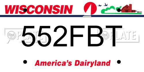 552FBT Wisconsin License Plate