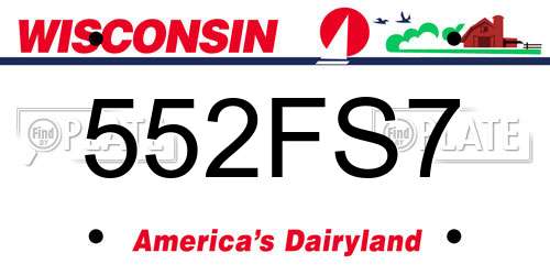 552FS7 Wisconsin License Plate
