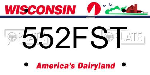 552FST Wisconsin License Plate