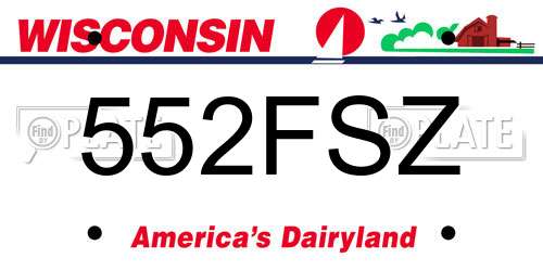 552FSZ Wisconsin License Plate