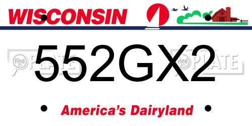 552GX2 Wisconsin License Plate