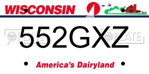 552GXZ Wisconsin License Plate