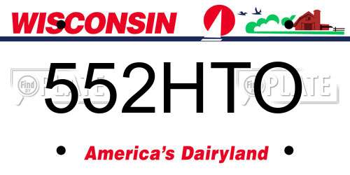 552HTO Wisconsin License Plate