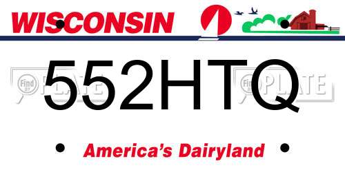 552HTQ Wisconsin License Plate