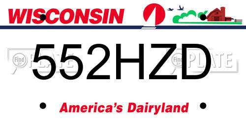 552HZD Wisconsin License Plate