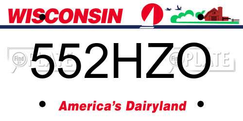 552HZO Wisconsin License Plate