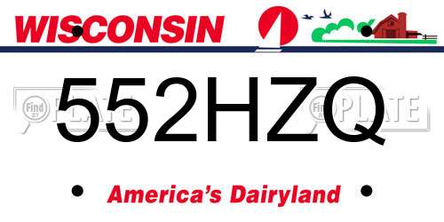 552HZQ Wisconsin License Plate