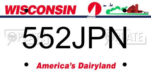 552JPN Wisconsin License Plate