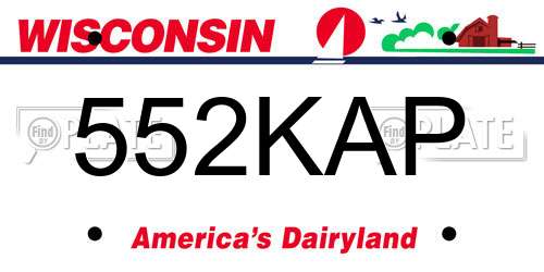 552KAP Wisconsin License Plate