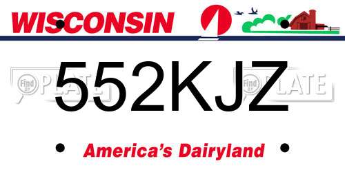552KJZ Wisconsin License Plate