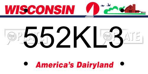 552KL3 Wisconsin License Plate