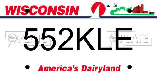 552KLE Wisconsin License Plate