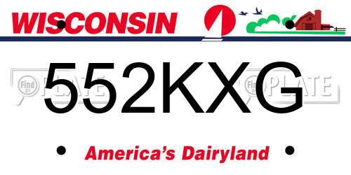 552KXG Wisconsin License Plate
