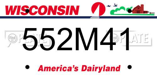 552M41 Wisconsin License Plate