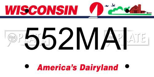 552MAI Wisconsin License Plate