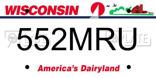 552MRU Wisconsin License Plate
