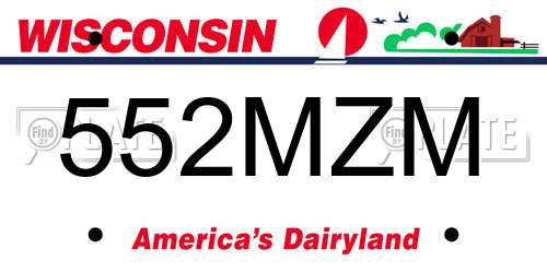 552MZM Wisconsin License Plate