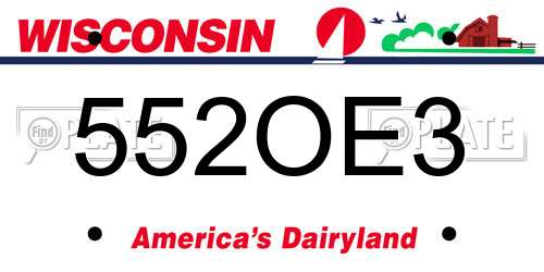 552OE3 Wisconsin License Plate