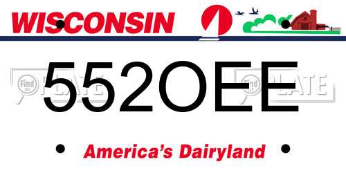 552OEE Wisconsin License Plate