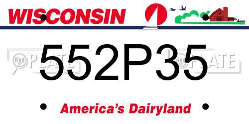 552P35 Wisconsin License Plate