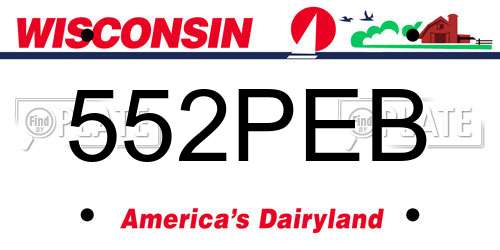 552PEB Wisconsin License Plate