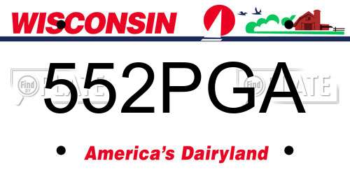 552PGA Wisconsin License Plate