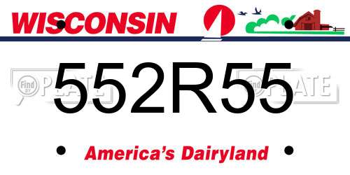 552R55 Wisconsin License Plate