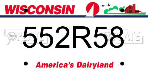 552R58 Wisconsin License Plate