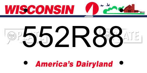552R88 Wisconsin License Plate