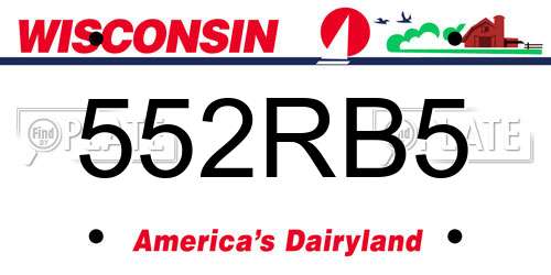 552RB5 Wisconsin License Plate