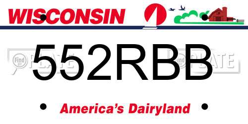 552RBB Wisconsin License Plate