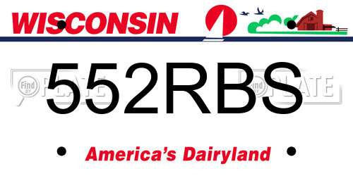 552RBS Wisconsin License Plate