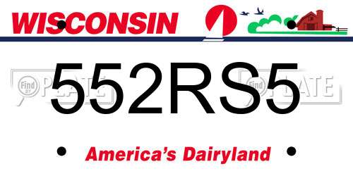 552RS5 Wisconsin License Plate
