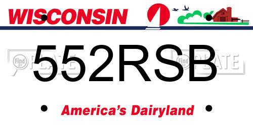 552RSB Wisconsin License Plate