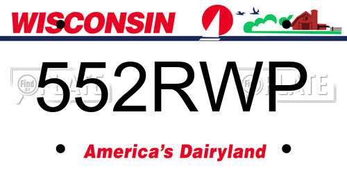 552RWP Wisconsin License Plate