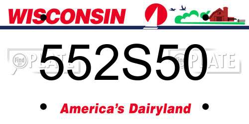 552S50 Wisconsin License Plate