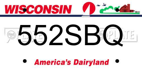 552SBQ Wisconsin License Plate