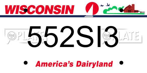 552SI3 Wisconsin License Plate