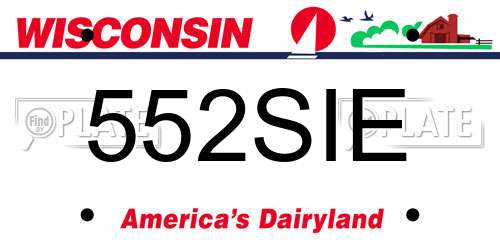 552SIE Wisconsin License Plate