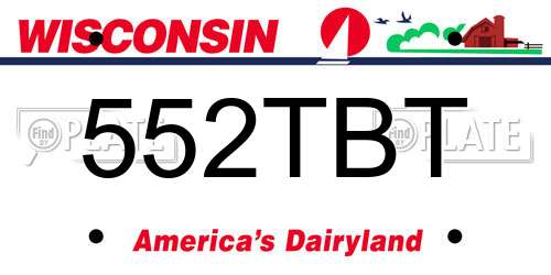 552TBT Wisconsin License Plate