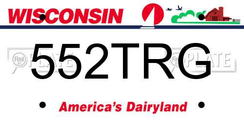 552TRG Wisconsin License Plate