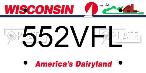 552VFL Wisconsin License Plate